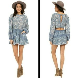 Free People Silver Sun Open Back Dress